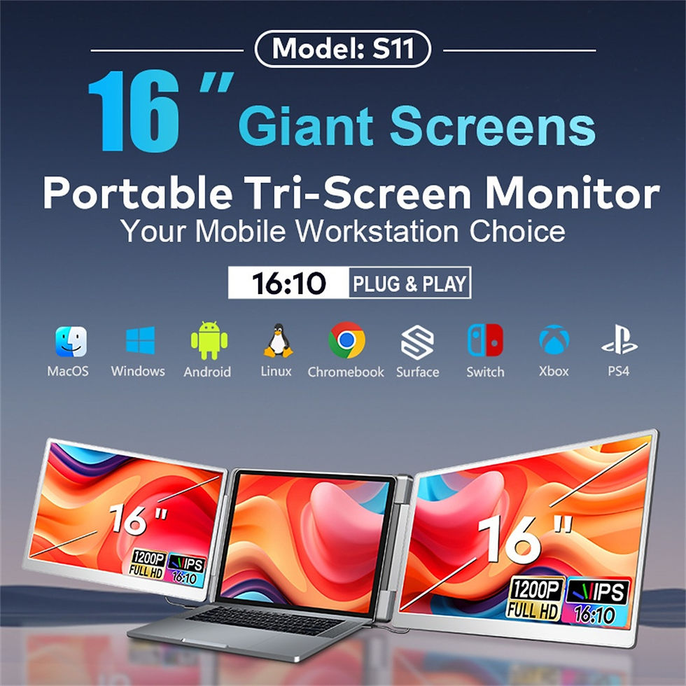 Thumbnail: Portable LCD FHD IPS Gaming Backlit External Monitor High-Definition Dual Triple