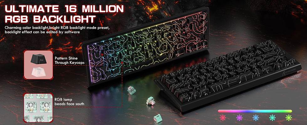 Thumbnail: ATTACK SHARK X68PRO HE 60% Wireless Rapid Trigger Gaming Keyboard,Adjustable Act