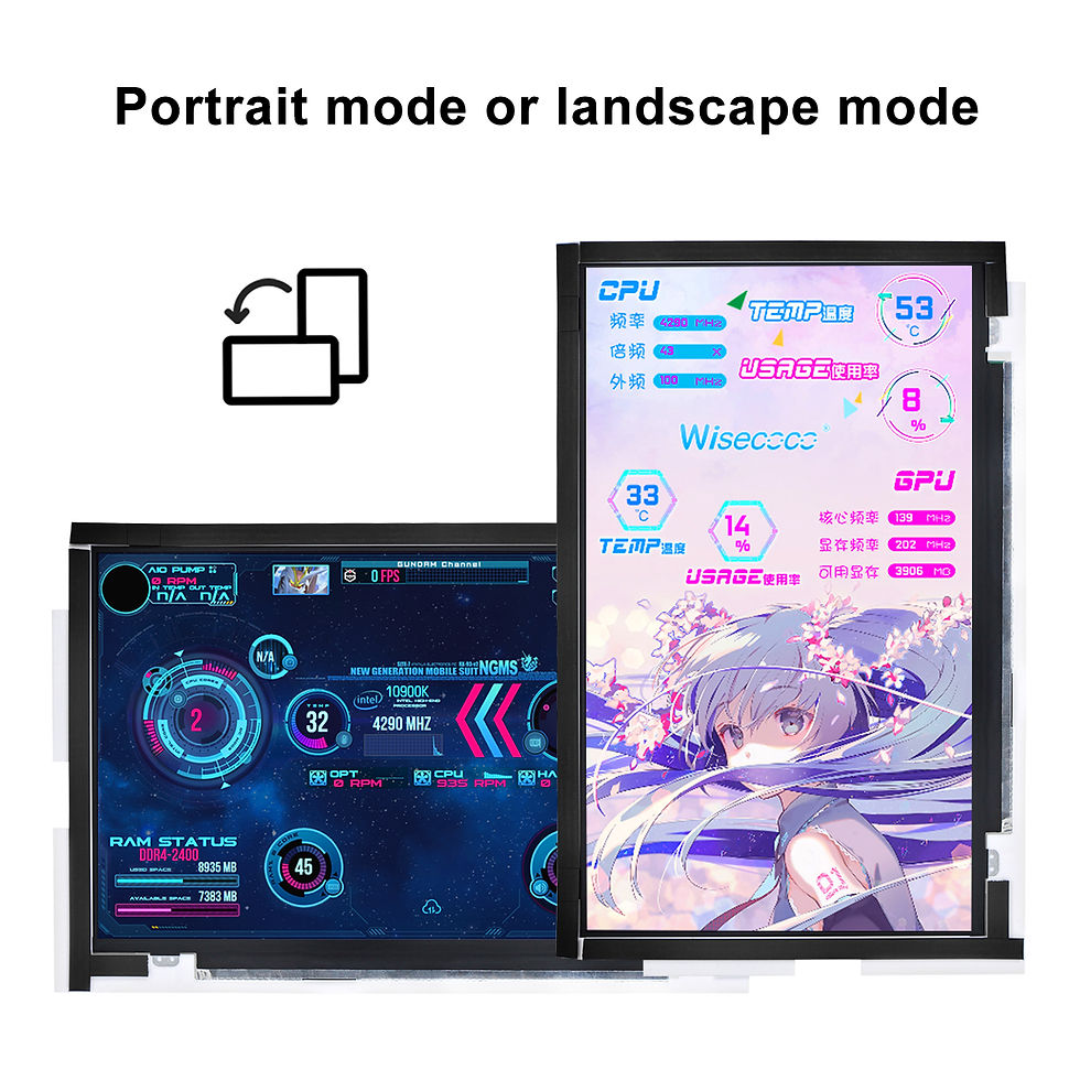 Thumbnail: Wisecoco 2K 1920*1080 HD IPS LCD Gaming CPU GPU Secondary Display 14 inch Portab