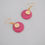 Miniature : Boucles d'oreilles pastille rose cassis