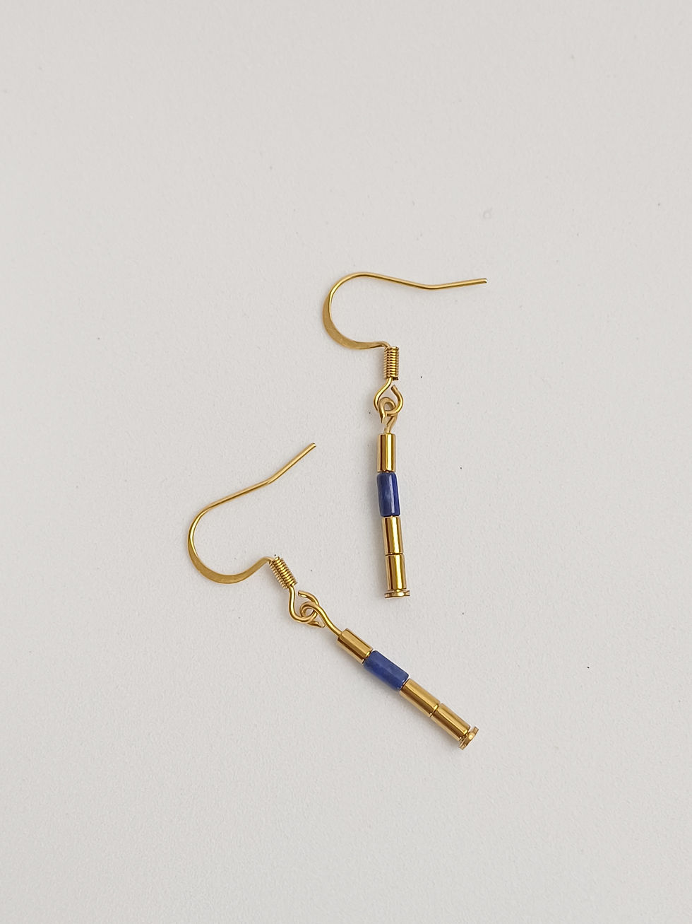 Miniature : Boucles d'oreilles tube Lapis-lazuli 