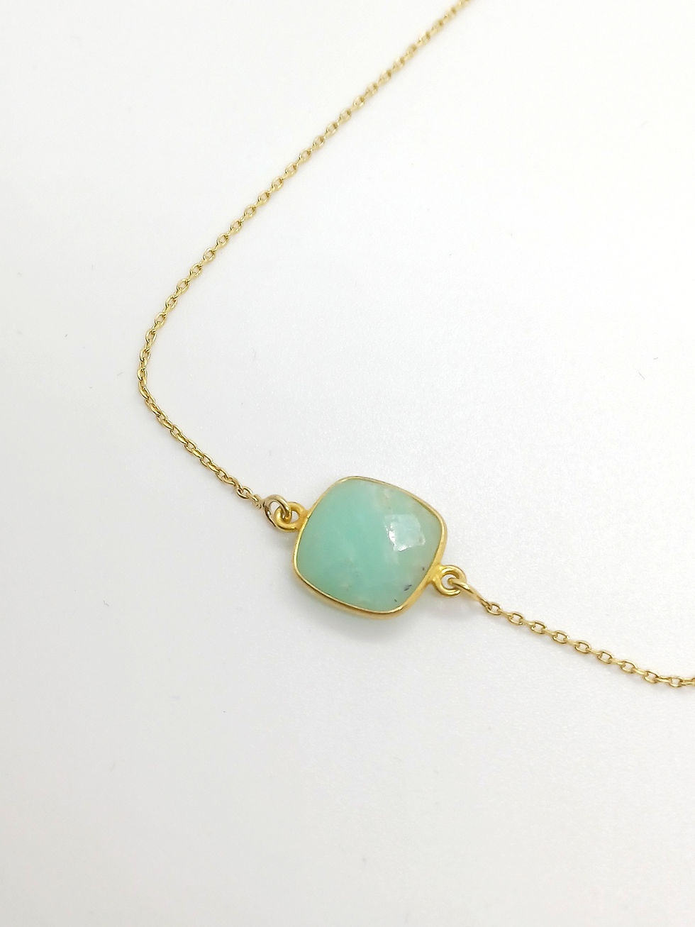 Miniature : Collier plaqué or Chrysoprase