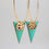 Miniature : Boucles d'oreilles créoles triangle vert d'eau