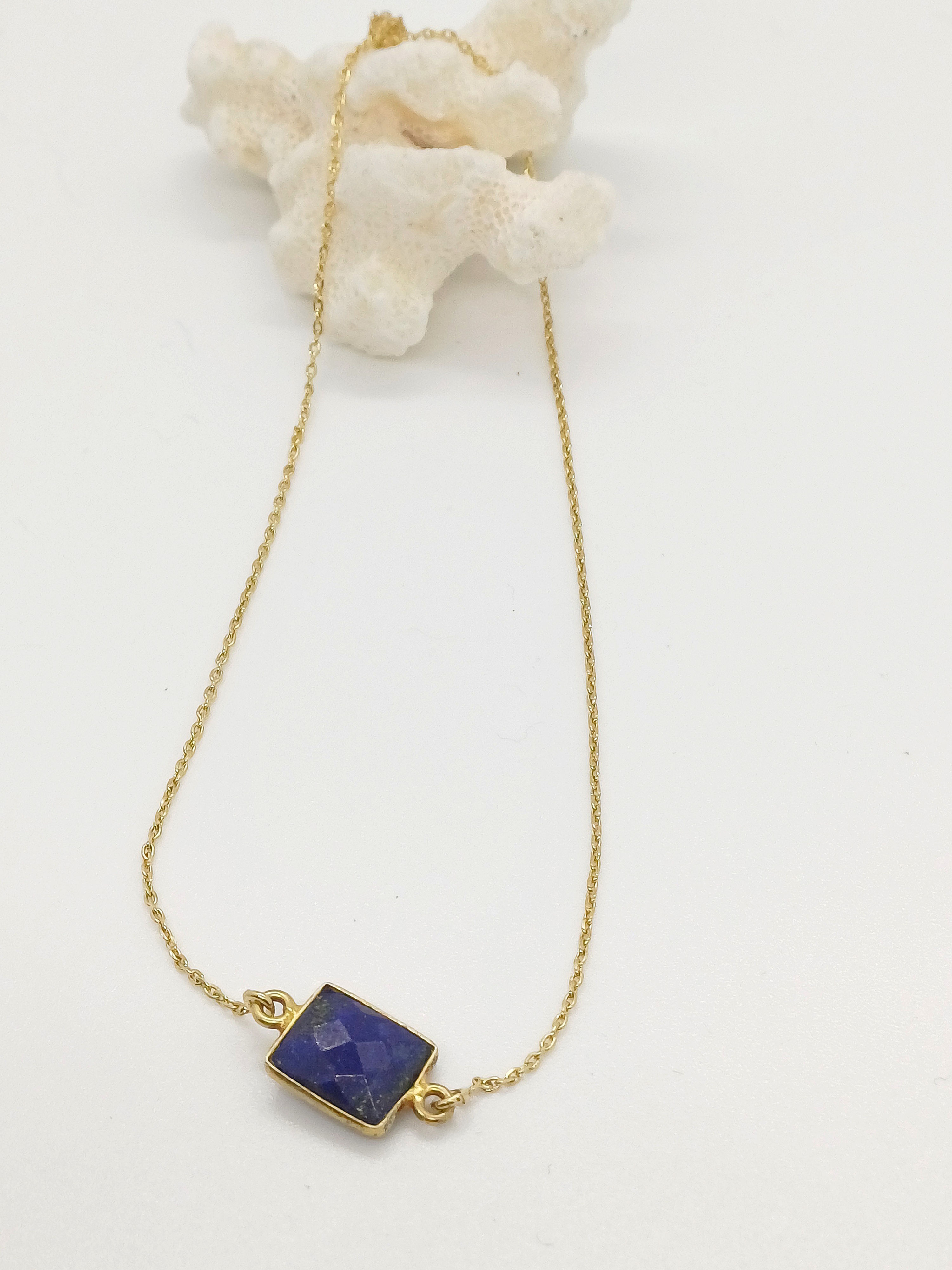 Collier plaqué or Lapis Lazuli