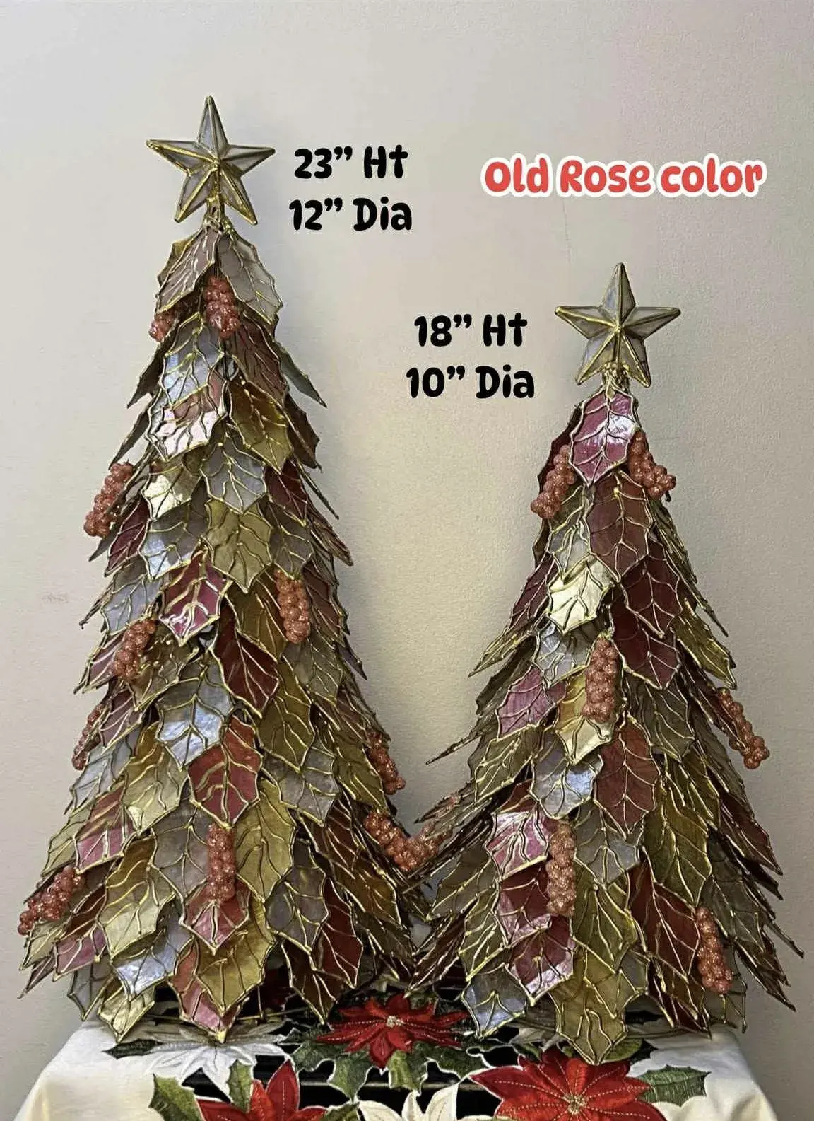 Capiz Christmas Tree - Old Rose Color