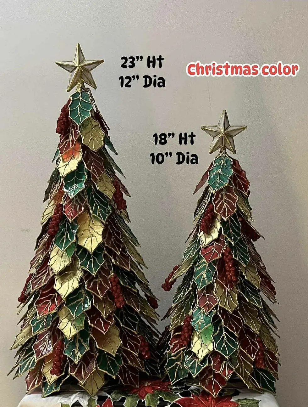 Capiz Christmas Tree - Christmas Red/Green Color