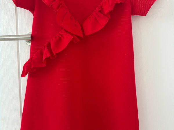 Next Red Ruffle Short Sleeve Dress