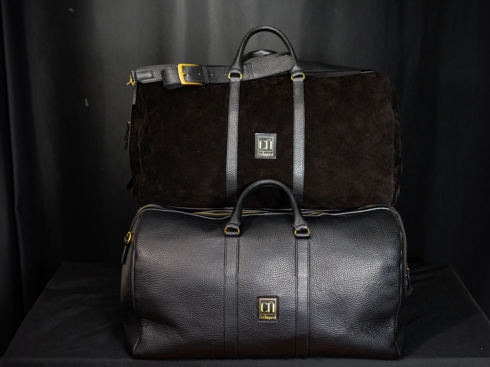 Thumbnail: La Fortune Travel Duffle - Black Pebble Grain Leather