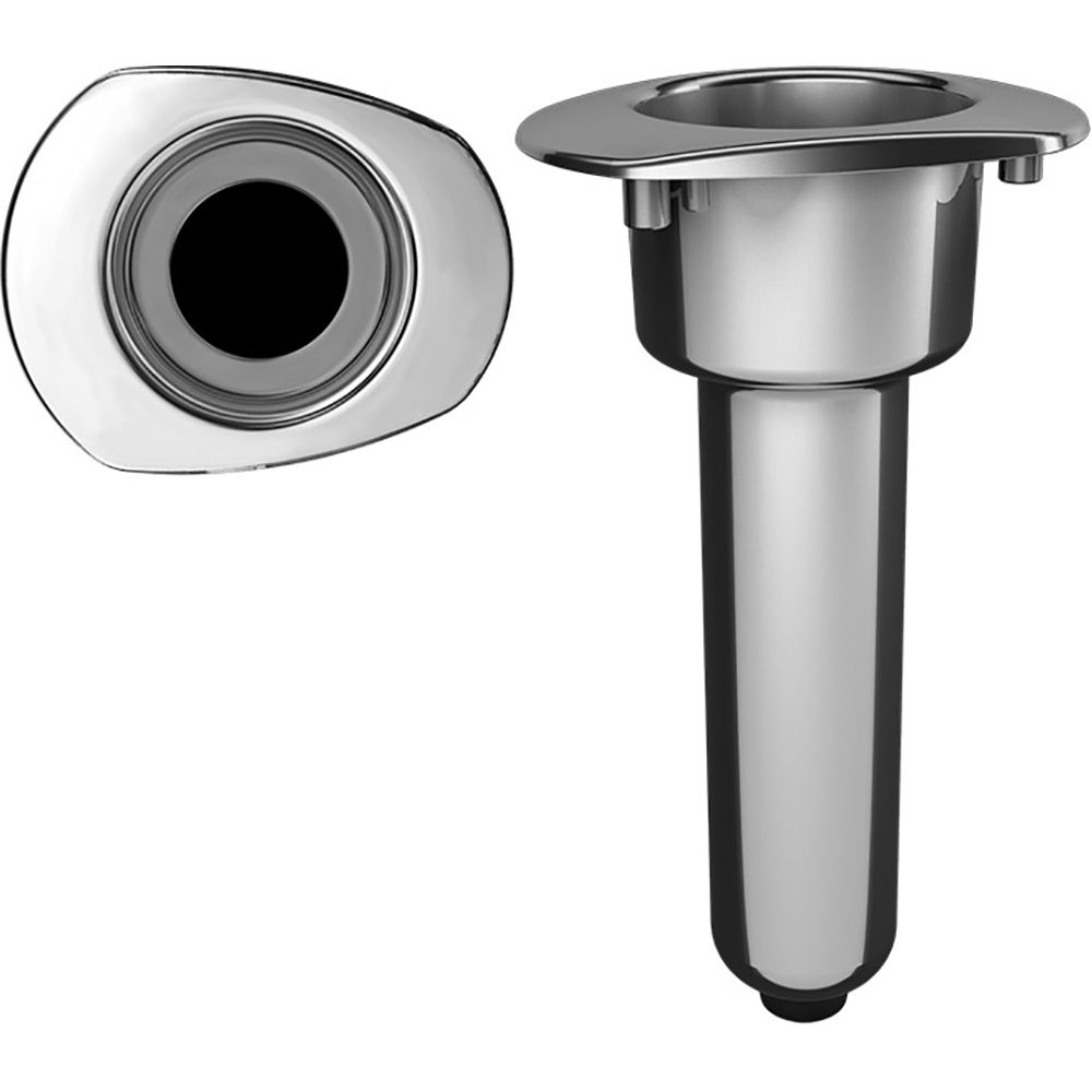 Mate Series Elite Screwless Stainless Steel 0° Rod & Cup Holder - Drain - Oval T