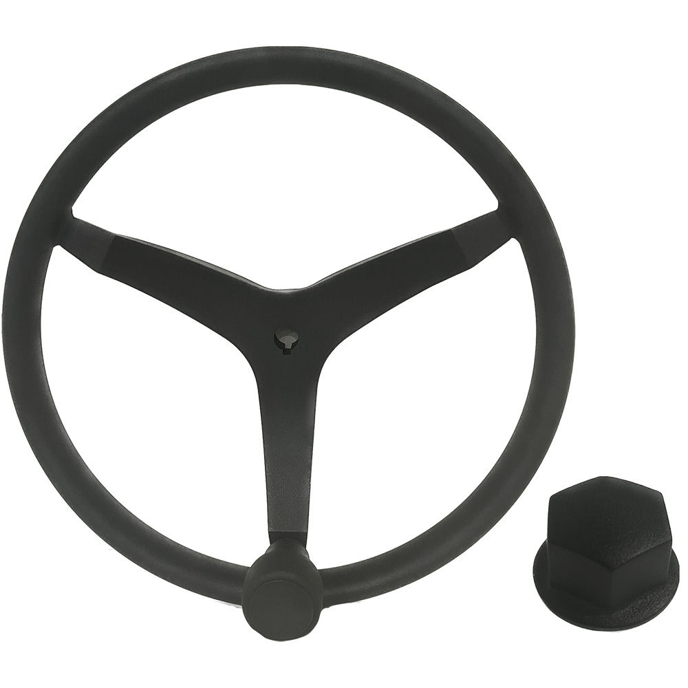 Uflex - V46 - 13.5" Stainless Steel Steering Wheel w/Speed Knob & Chrome Nut - B