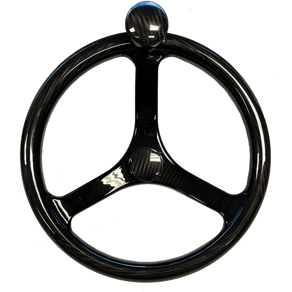 Schmitt Marine Carbon Fiber Primus Wheel w/Knob 13.5" w/Sanntoprene Finger Grip