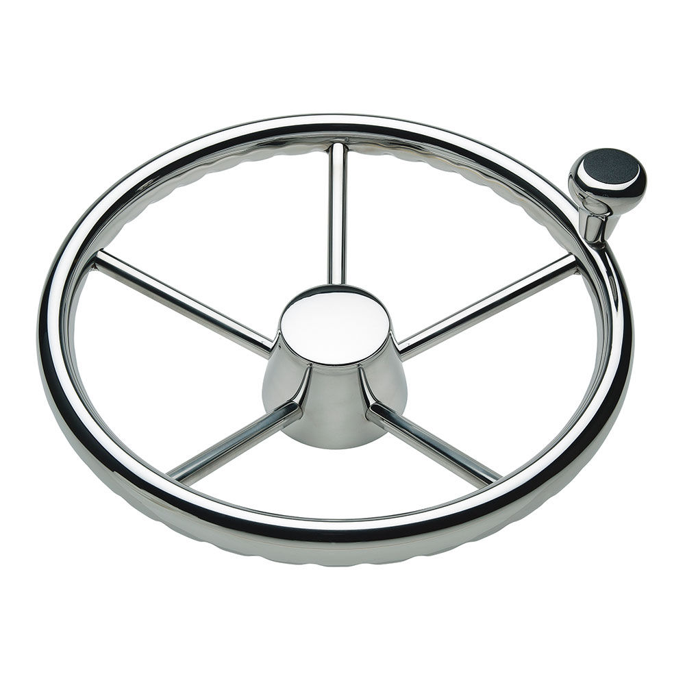 Schmitt Marine 170 Finger Grip Destroyer 5-Spoke 15.5" Stainless Steel Cap 3/4"