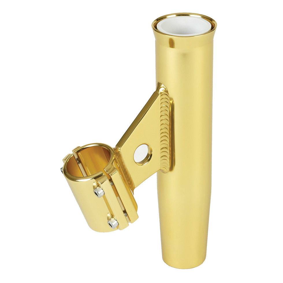 Lee's Clamp-On Rod Holder - Gold Aluminum - Vertical Mount - Fits 1.900" O.D. Pi