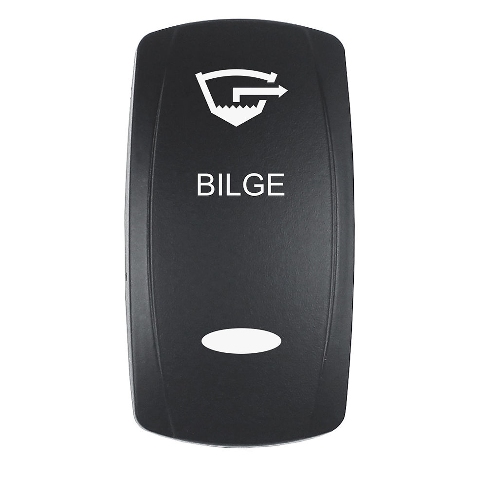 Pacer Actuator - 'BILGE' f/V Series Contura Switches - Black - Laser Etched (Top