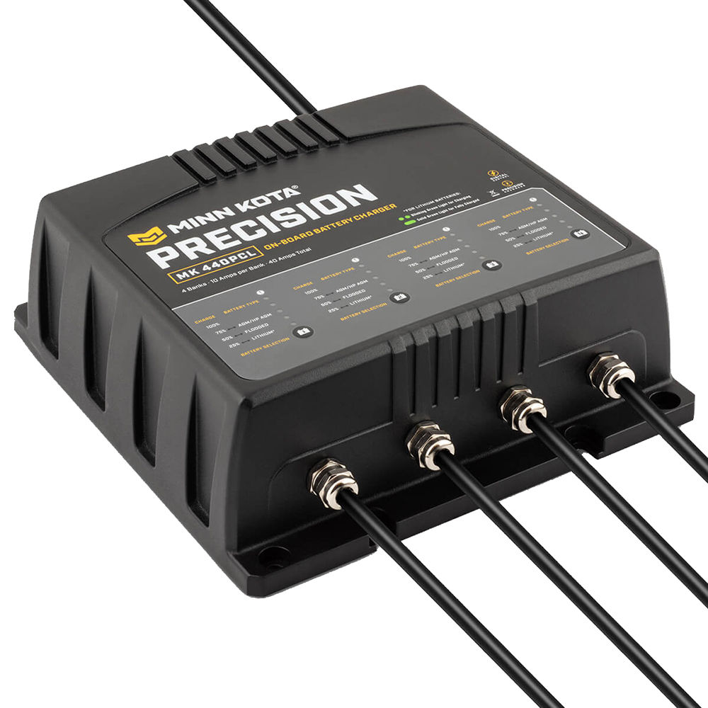 Minn Kota On-Board Precision Charger MK-440 PCL 4 Bank x 10 AMP LI Optimized Cha