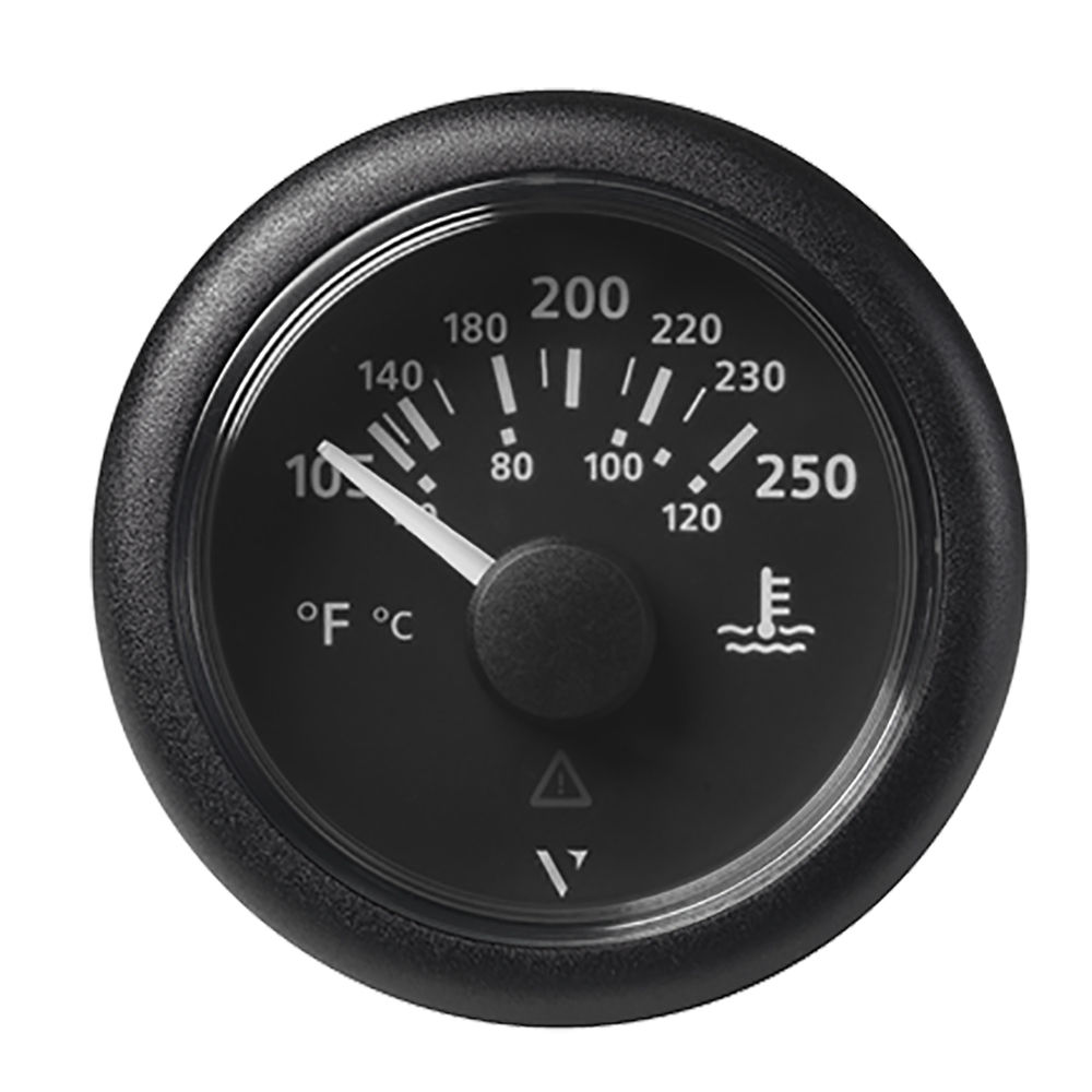 Veratron 52MM (2-1/16") ViewLine Water Temperature Gauge - 100-250°F - Black Dia