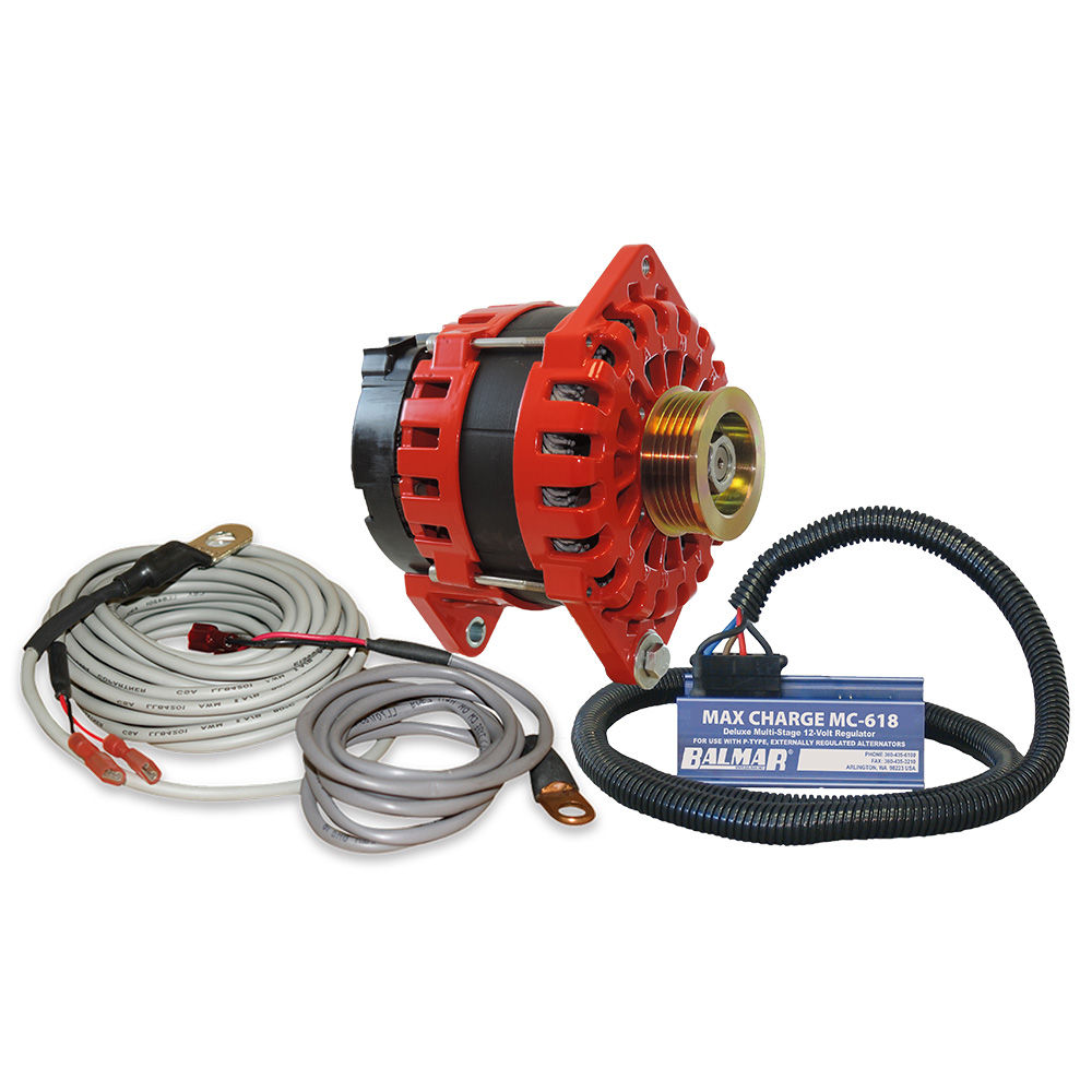 Balmar Alternator 250 AMP Kit 12V 3.15" Dual Foot Saddle K6 Pulley Regulator & T