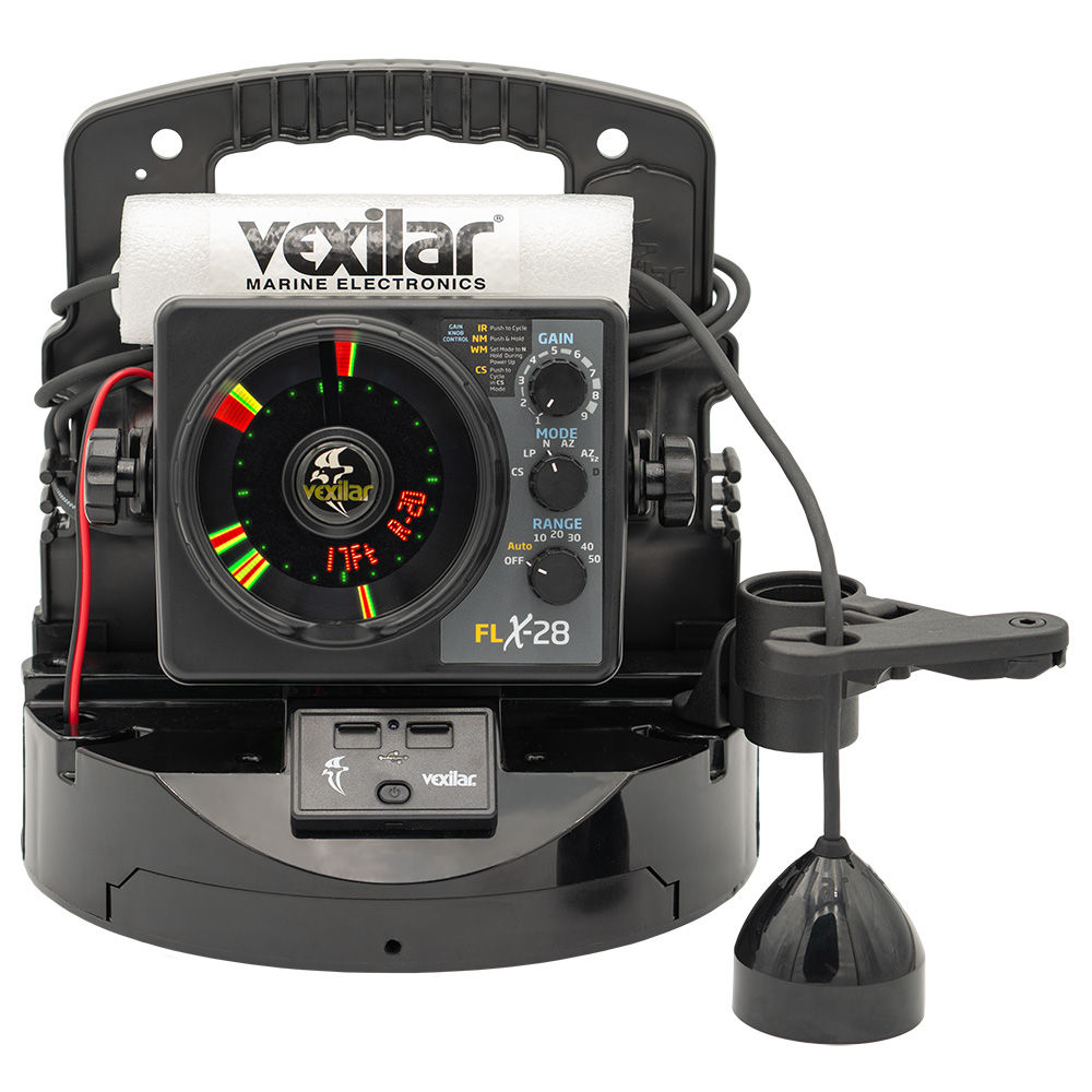 Vexilar FLX-28 Pro Pack Elite Fishing System w/Pro View Ice-Ducer & Vexilar Lith