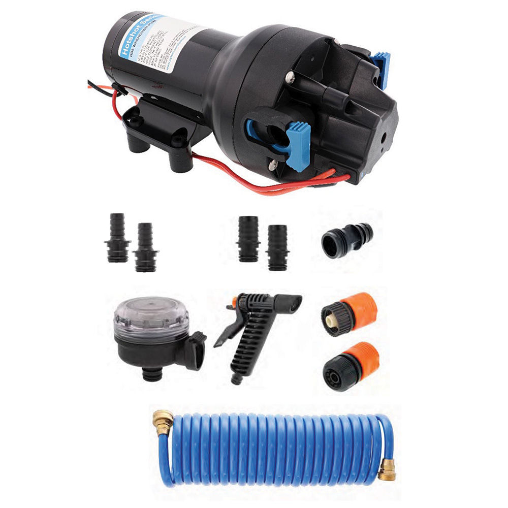 Jabsco HotShot HD5 Heavy Duty Washdown Pump Kit w/25' HoseCoil - 12V - 5GPM - 70