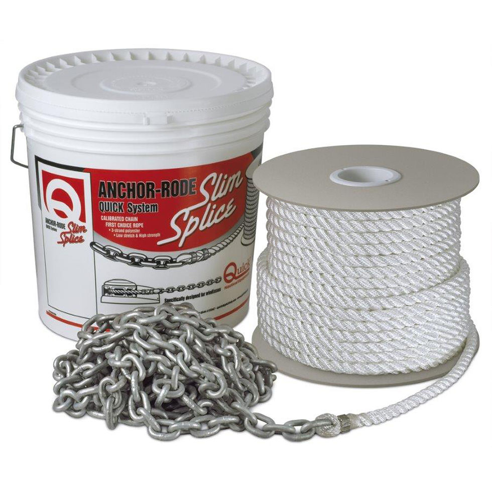 Quick Anchor Rode - 20' of 10mm Chain & 200' of 5/8" Rope