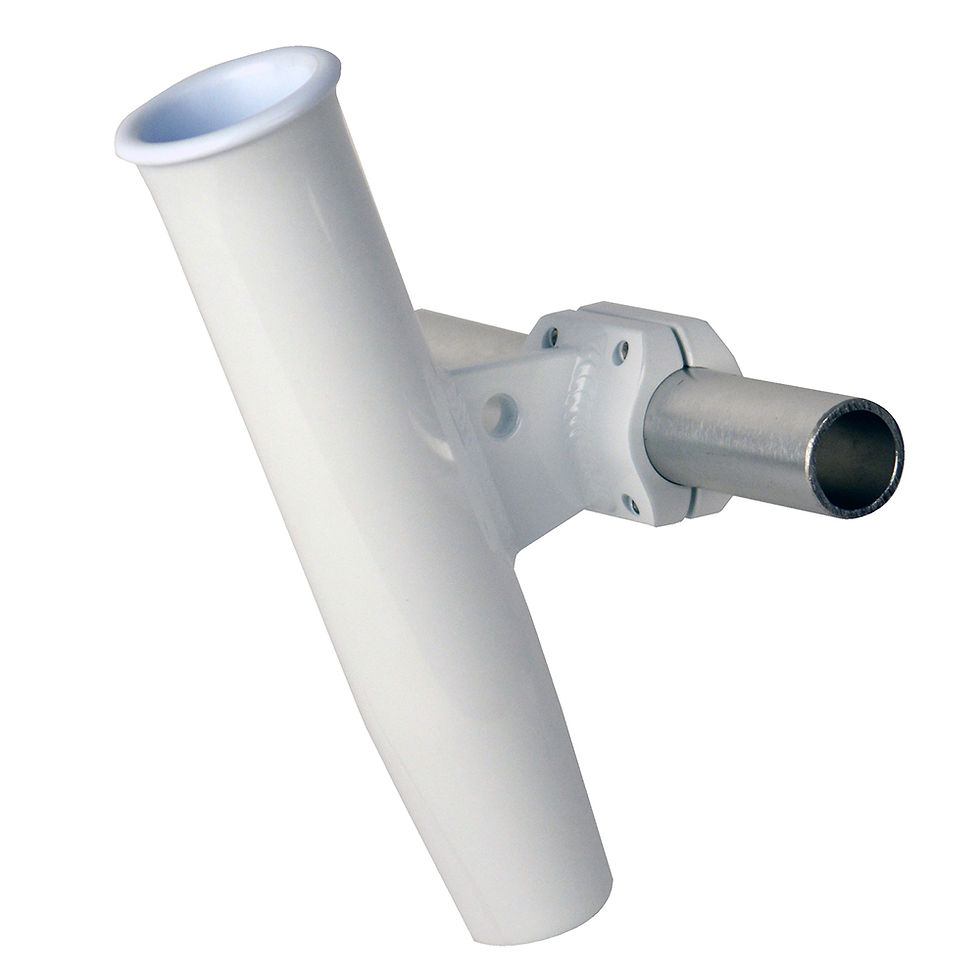 C.E. Smith Aluminum Horizontal Clamp-On Rod Holder 1.66" OD - White Powder Coate