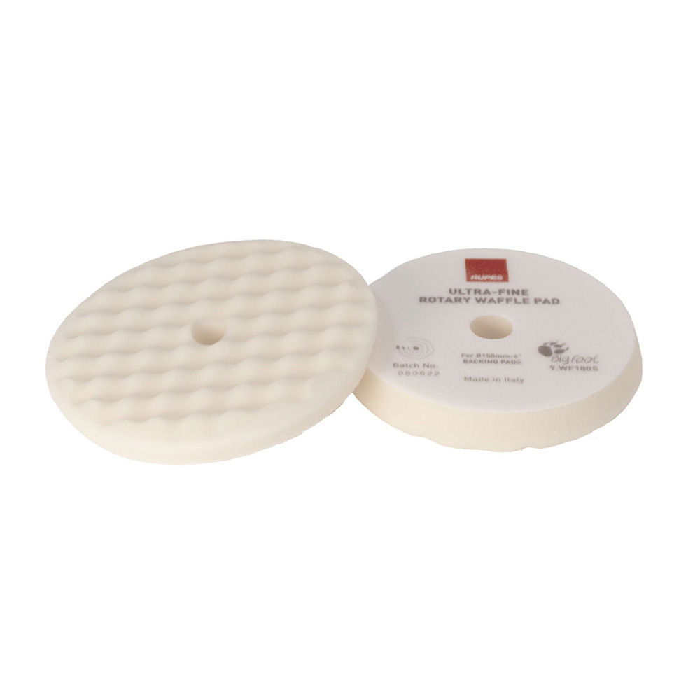 RUPES Velcro Waffle Ultra-Fine Polishing Foam Pad f/Rotary Polishers 90mm - Whit