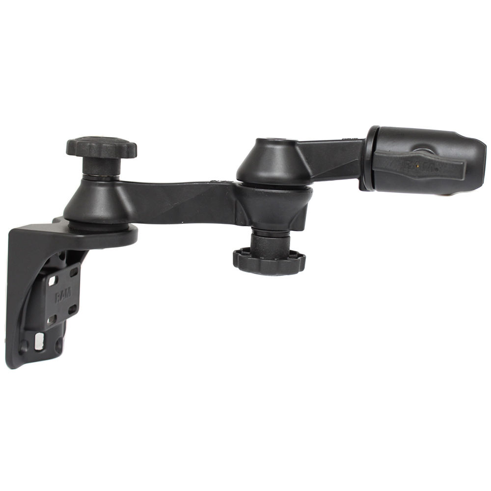 RAM Mount Vertical Mounting Base w/Double 6" Swing Arm & Swivel Single Socket f/