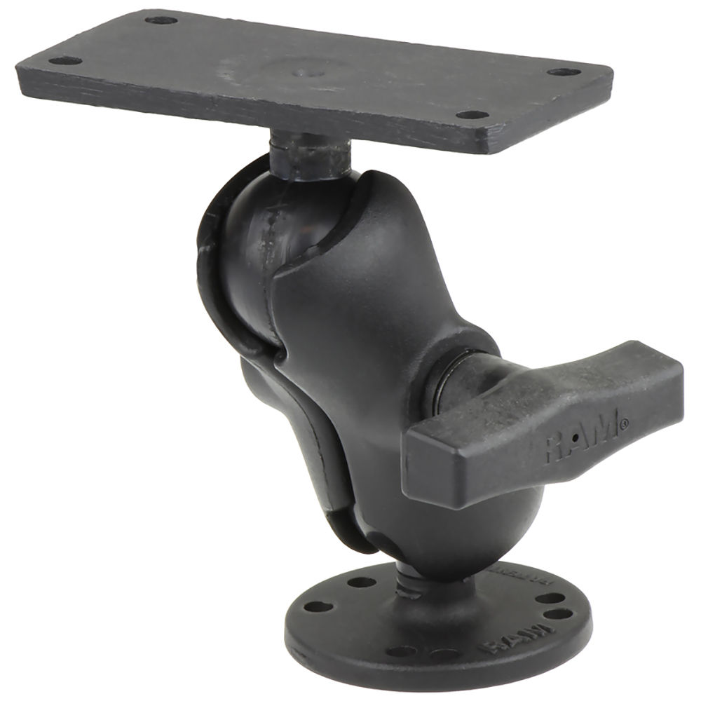 RAM Mount 1.5" Ball Mount w/2.5" Round Base, Short Arm & 2" x 4" Plate f/Humminb