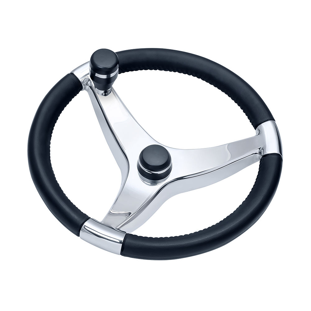 Schmitt Marine Evo Pro 316 Cast Stainless Steel Steering Wheel w/Control Knob -
