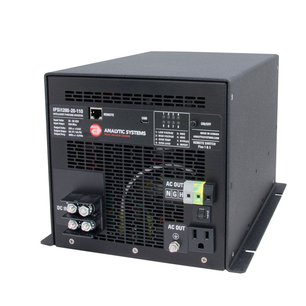 Analytic Systems AC Intelligent Pure Sine Wave Inverter 1200W, 20-40V In, 110V O