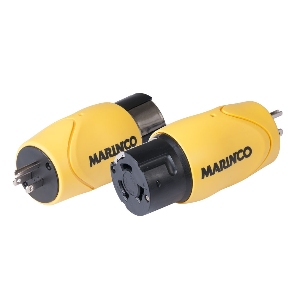 Marinco Straight Adapter - 15A Male Straight Blade to 50A 125/250V Female Lockin
