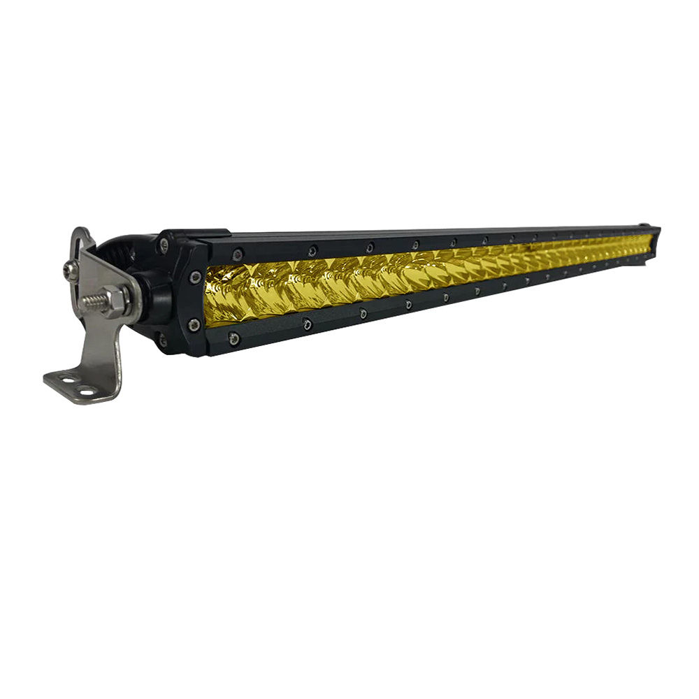 Black Oak 30" Yellow Lens Single Row LED Light Bar - Combo Optics - Black Housin