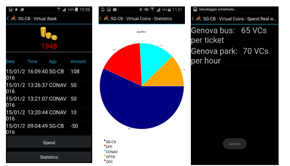 Virtual Bank interface snapshots