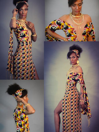 Custom-made printed dress for the Miss Brazilian Pageant by Samanta X