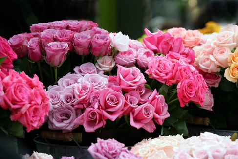 ピンクのバラの花束