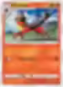 a pokemon card featuring cat pokemon torracat who is trotting horizontally across the scene a mountain scene is in the background