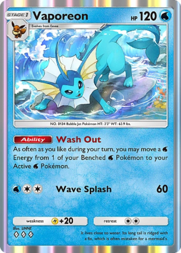Vaporeon, Mythical Island; Foil, Deluxe Pack: ex