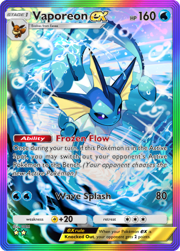 Vaporeon ex full art rainbow, Pulsing Aura