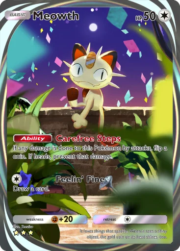 Full Art Meowth Pokemon TCG Pocket Fantastical Parade
