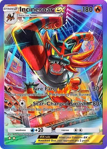 Incineroar ex Full Art Rainbow, Celestial Guardians