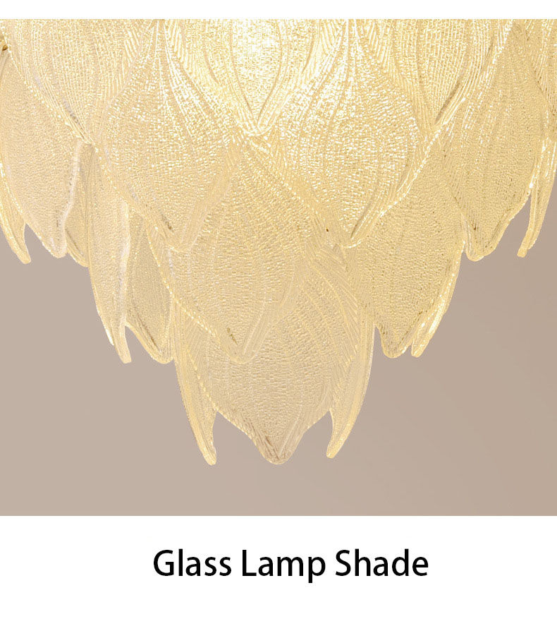 Miniaturbild: Modern Leaf Crystal Chandelier | Luxury Glass Pendant Light Fixture Detail 2