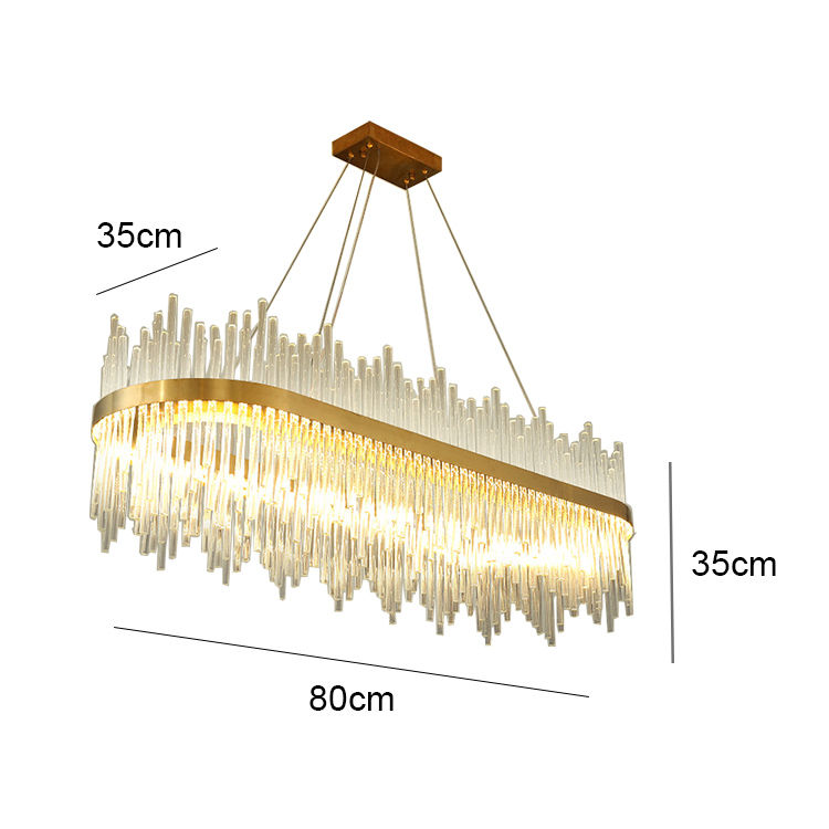 Miniatura: Modern Luxury Crystal Chandelier | Gold LED Light for Dining Room Size 3