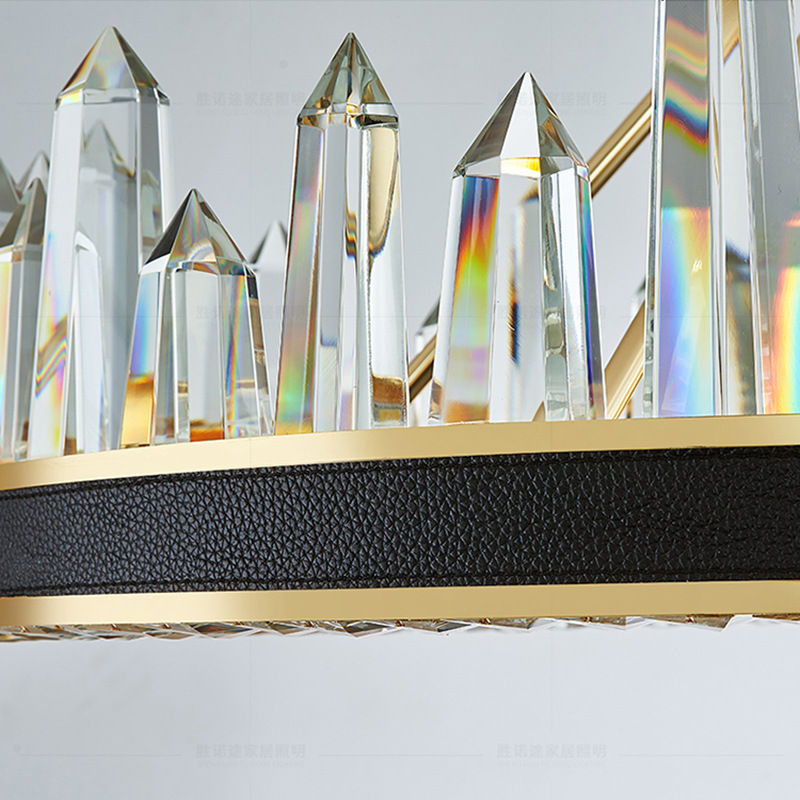 Miniatura: Modern Crystal Chandelier - Luxury K9 Gold LED Pendant Light Detail 1