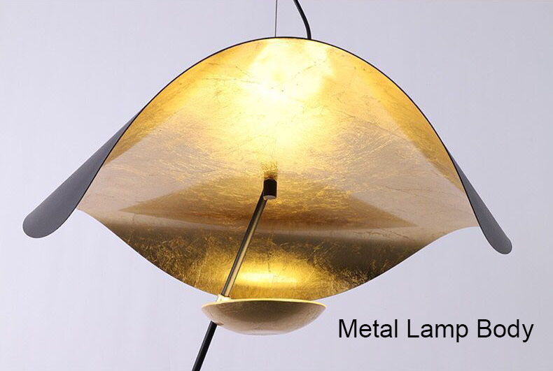 الصورة المصغرة: Modern Designer LED Chandelier Gold Black Curved Pendant Light Detail 1