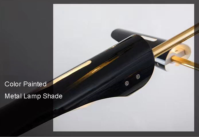 الصورة المصغرة: Modern Chandelier Black Gold Pendant Lamp Contemporary Decor Detail 2