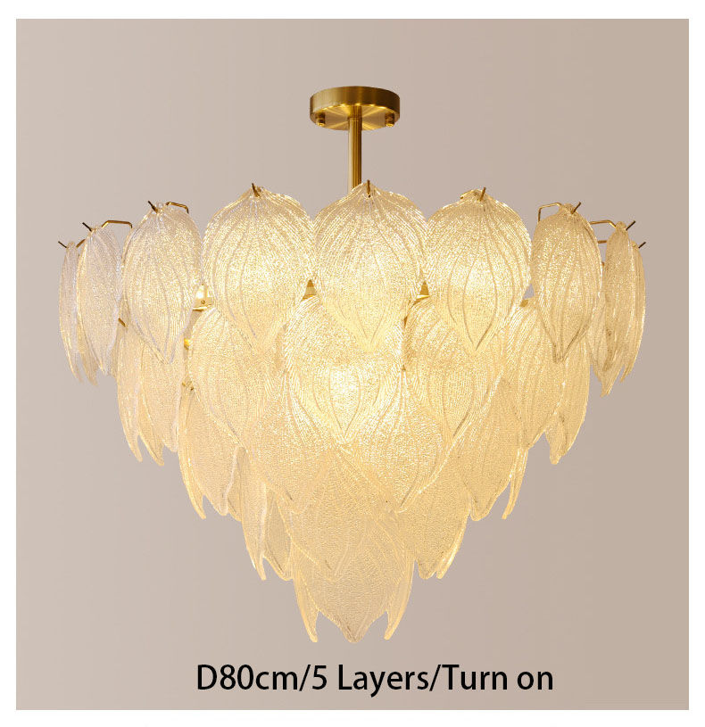 Thumbnail: Modern Leaf Crystal Chandelier | Luxury Glass Pendant Light Fixture Decor 1