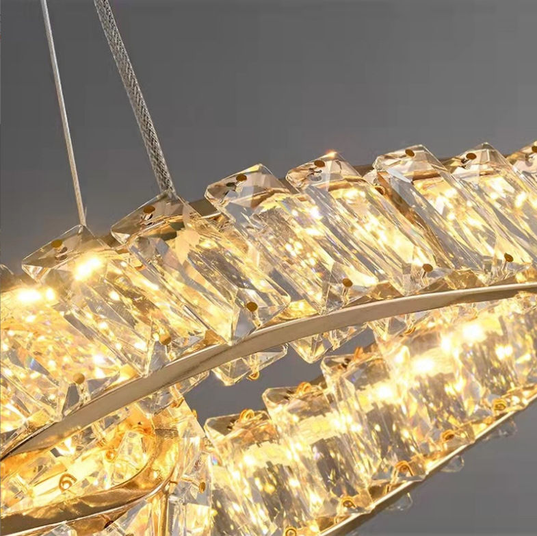 الصورة المصغرة: Modern Wave Crystal LED Chandelier - Luxury Floating Design Detail