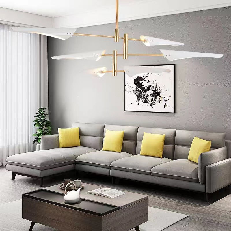 Thumbnail: Modern Chandelier Black Gold Pendant Lamp Contemporary Decor Application 4