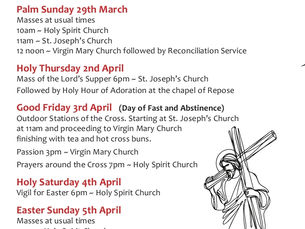 St. Pappin's Parish Easter Schedule 2026