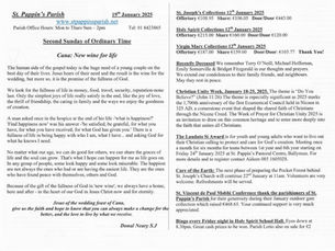 Second Sunday of Ordinary Time ~   19th January 2025     